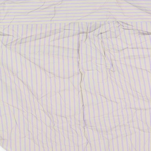 Marks and Spencer Womens Grey Striped Cotton Basic Button-Up Size 10 Collared