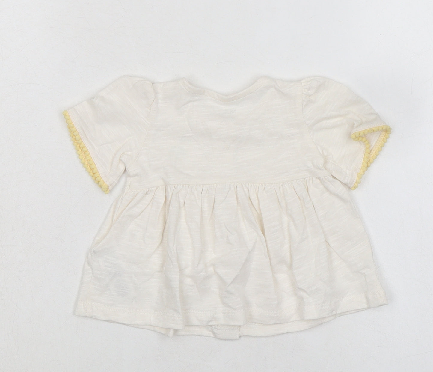 Marks and Spencer Baby Ivory 100% Cotton Basic Button-Up Size 0-3 Months Round Neck Button