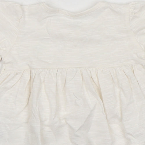 Marks and Spencer Baby Ivory 100% Cotton Basic Button-Up Size 0-3 Months Round Neck Button