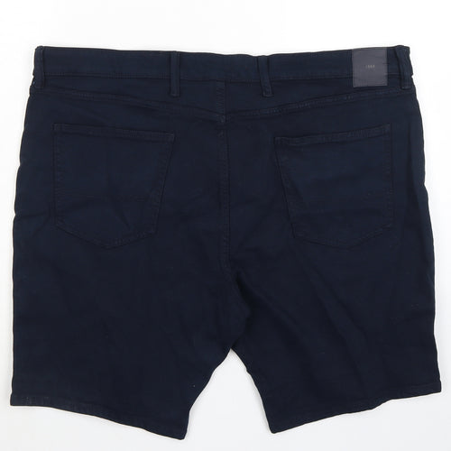 Marks and Spencer Mens Blue Cotton Bermuda Shorts Size 44 in L9 in Regular Zip