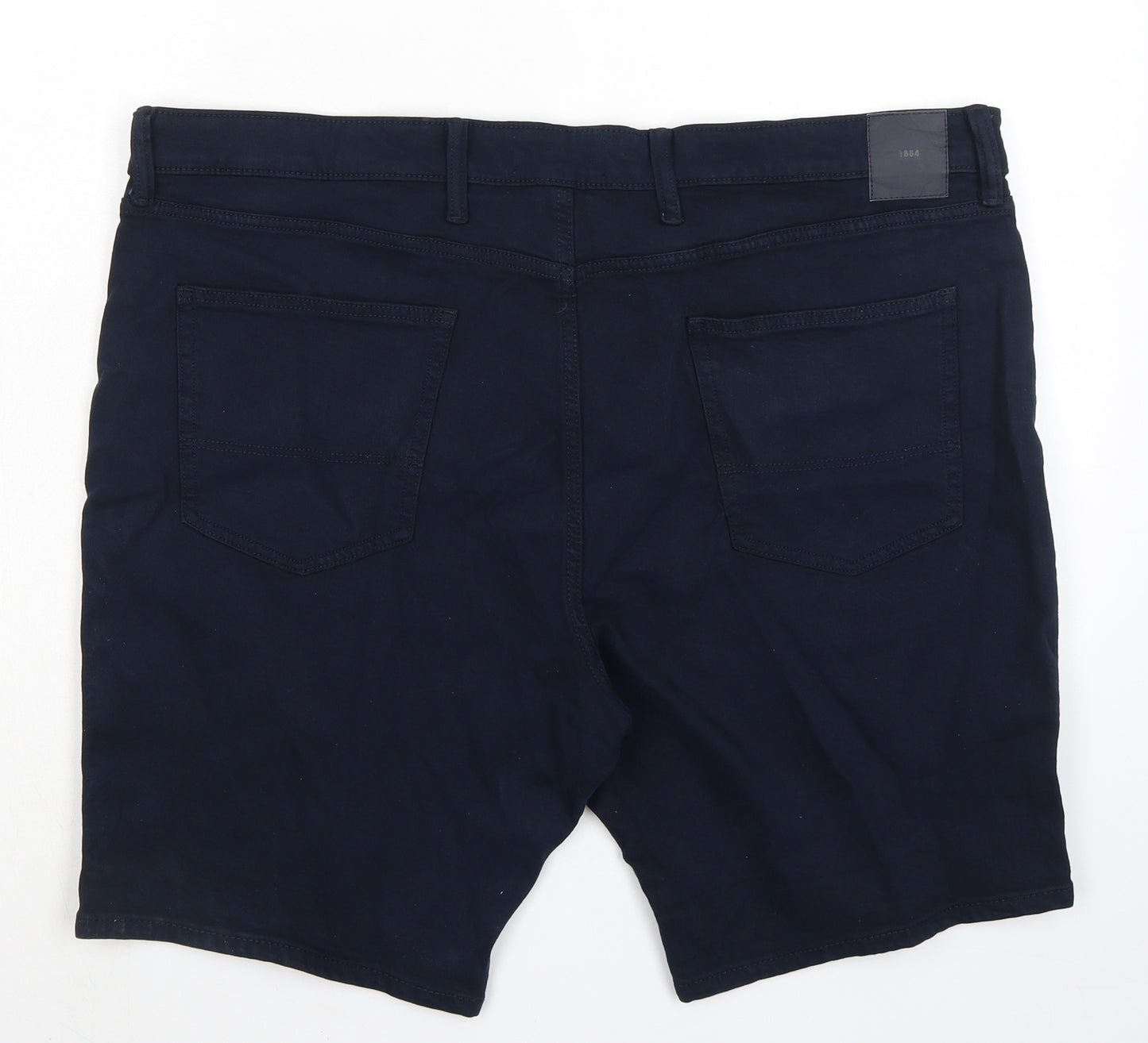 Marks and Spencer Mens Blue Cotton Bermuda Shorts Size 44 in L9 in Regular Zip