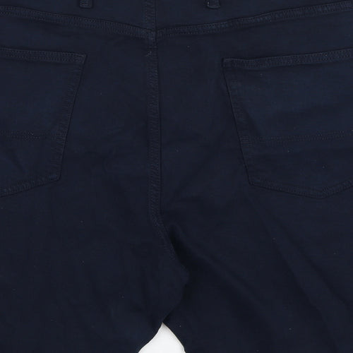 Marks and Spencer Mens Blue Cotton Bermuda Shorts Size 44 in L9 in Regular Zip