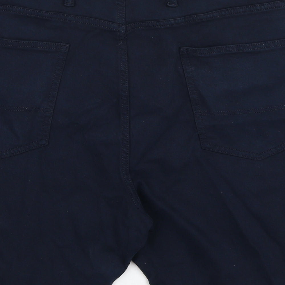 Marks and Spencer Mens Blue Cotton Bermuda Shorts Size 44 in L9 in Regular Zip