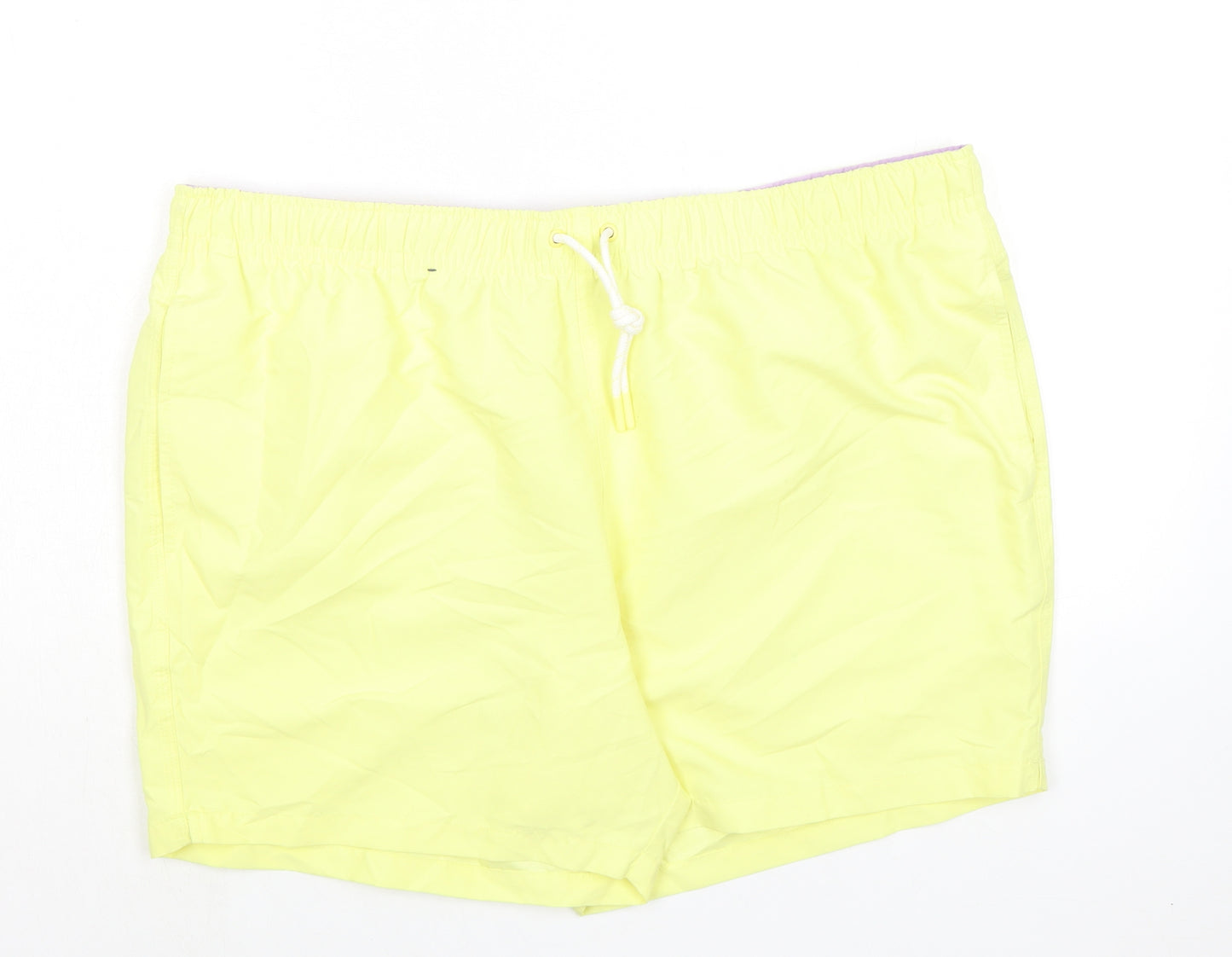 Marks and Spencer Mens Yellow Polyester Bermuda Shorts Size 2XL L6 in Regular Drawstring