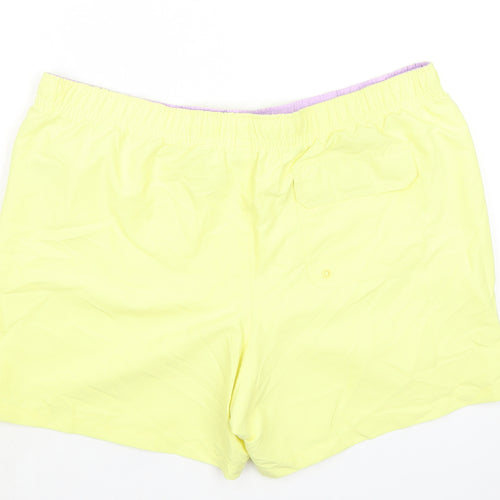Marks and Spencer Mens Yellow Polyester Bermuda Shorts Size 2XL L6 in Regular Drawstring