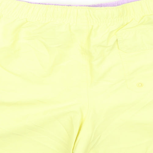 Marks and Spencer Mens Yellow Polyester Bermuda Shorts Size 2XL L6 in Regular Drawstring
