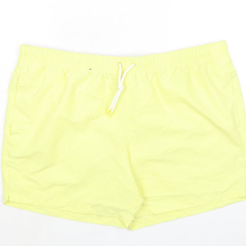 Marks and Spencer Mens Yellow Polyester Bermuda Shorts Size 3XL L6 in Regular Drawstring