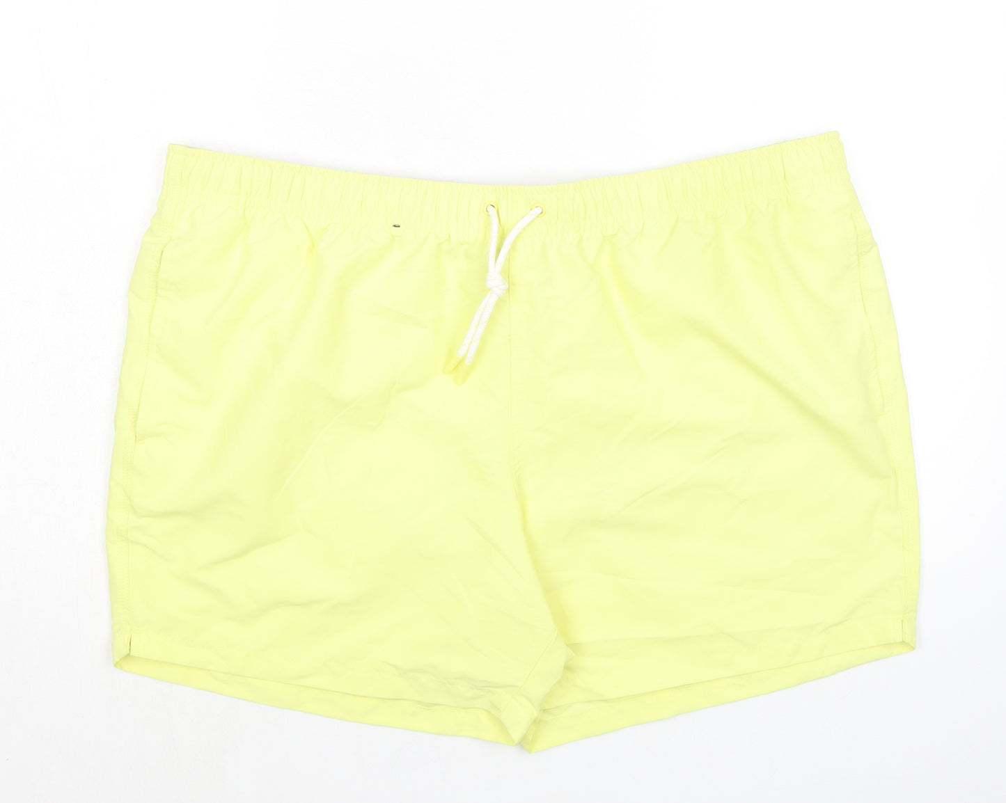 Marks and Spencer Mens Yellow Polyester Bermuda Shorts Size 3XL L6 in Regular Drawstring