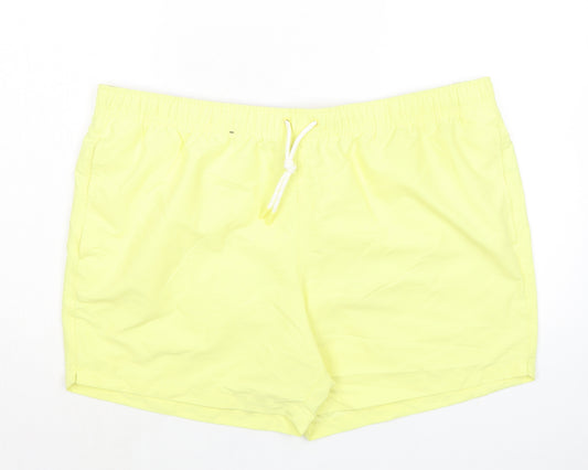 Marks and Spencer Mens Yellow Polyester Bermuda Shorts Size 3XL L6 in Regular Drawstring