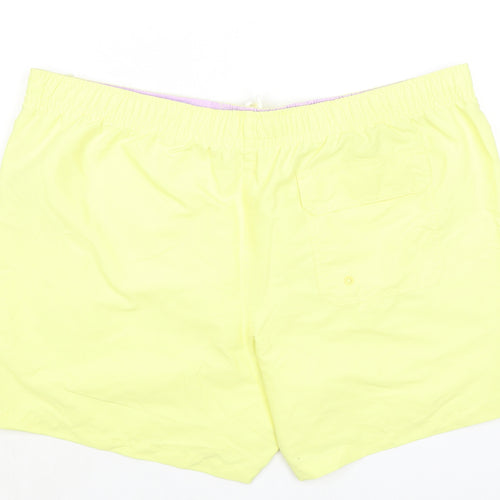 Marks and Spencer Mens Yellow Polyester Bermuda Shorts Size 3XL L6 in Regular Drawstring