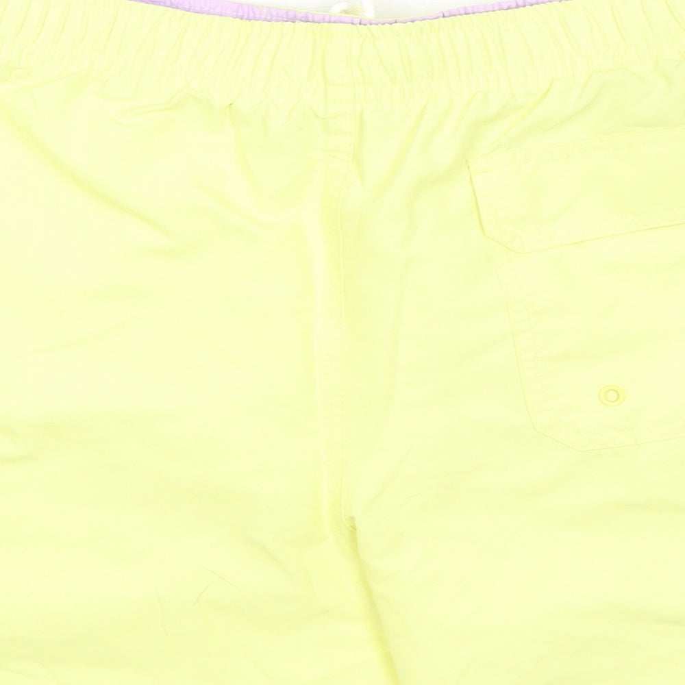 Marks and Spencer Mens Yellow Polyester Bermuda Shorts Size 3XL L6 in Regular Drawstring