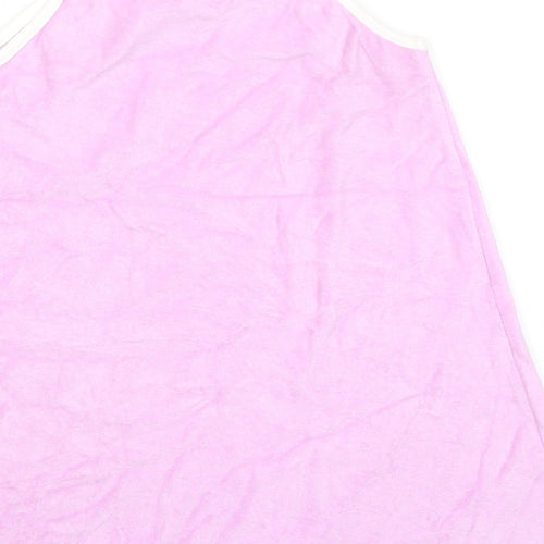 Marks and Spencer Girls Purple Cotton Tank Dress Size 6-7 Years Square Neck Pullover