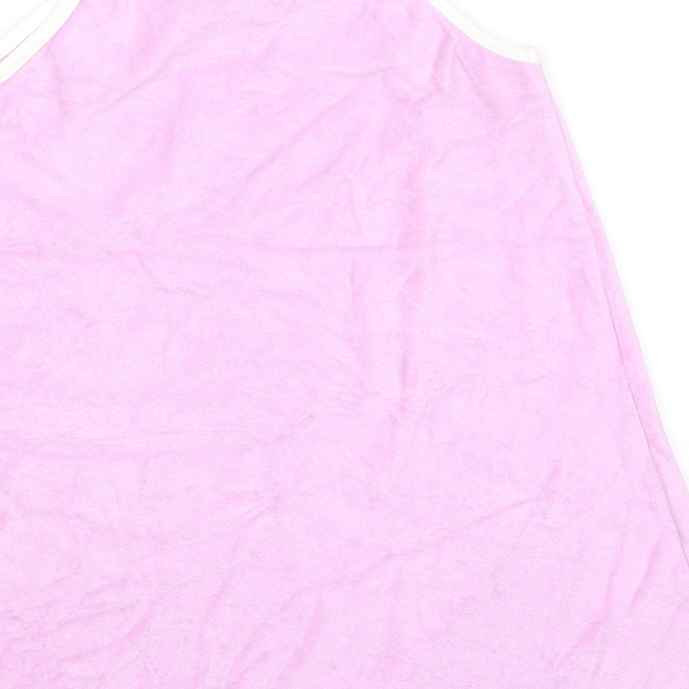 Marks and Spencer Girls Purple Cotton Tank Dress Size 6-7 Years Square Neck Pullover