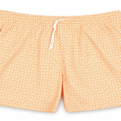 Marks and Spencer Mens Orange Polyester Bermuda Shorts Size 3XL L6 in Regular Drawstring - Swim Shorts