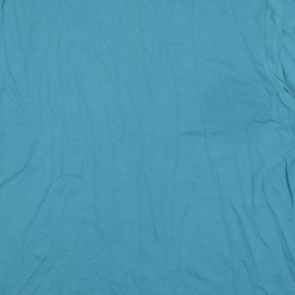 Marks and Spencer Mens Blue 100% Cotton Polo Size 4XL Collared Button