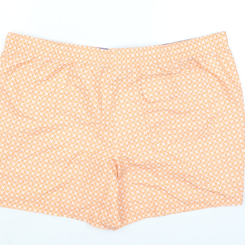 Marks and Spencer Mens Orange Geometric Polyester Bermuda Shorts Size 3XL Regular Drawstring - Inside Leg 5in