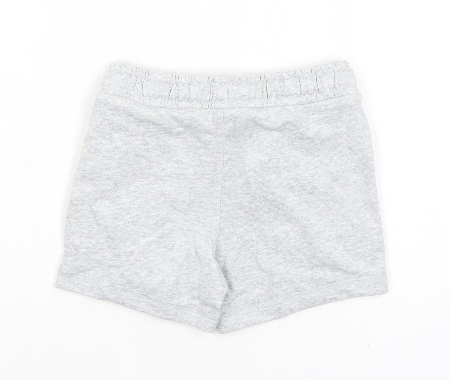 Marks and Spencer Boys Grey Cotton Sweat Shorts Size 2-3 Years Regular Drawstring - Waist 20in Inside Leg3in