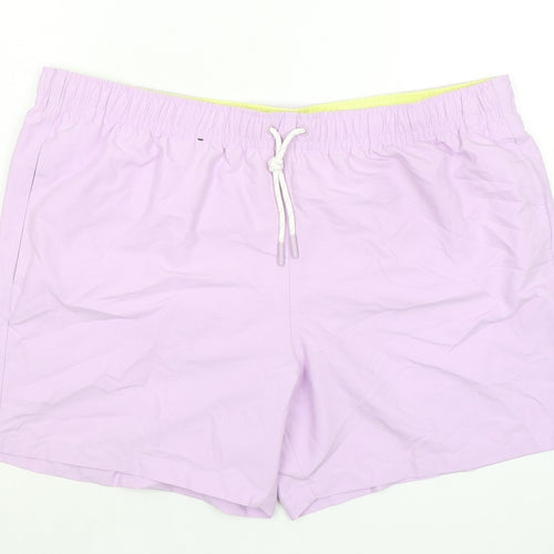 Marks and Spencer Mens Purple Polyester Bermuda Shorts Size 40 in Regular Drawstring - Inside Leg 5in