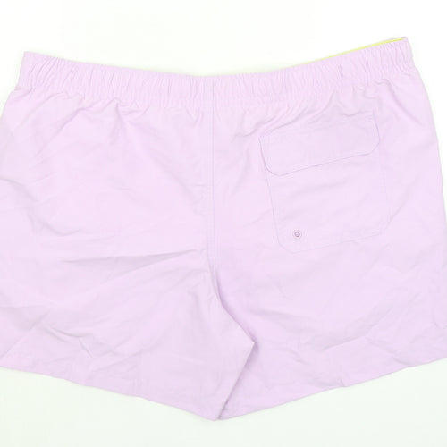 Marks and Spencer Mens Purple Polyester Bermuda Shorts Size 40 in Regular Drawstring - Inside Leg 5in