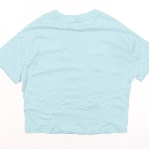 Marks and Spencer Boys Green Cotton Basic T-Shirt Size 7-8 Years Round Neck - Pocket