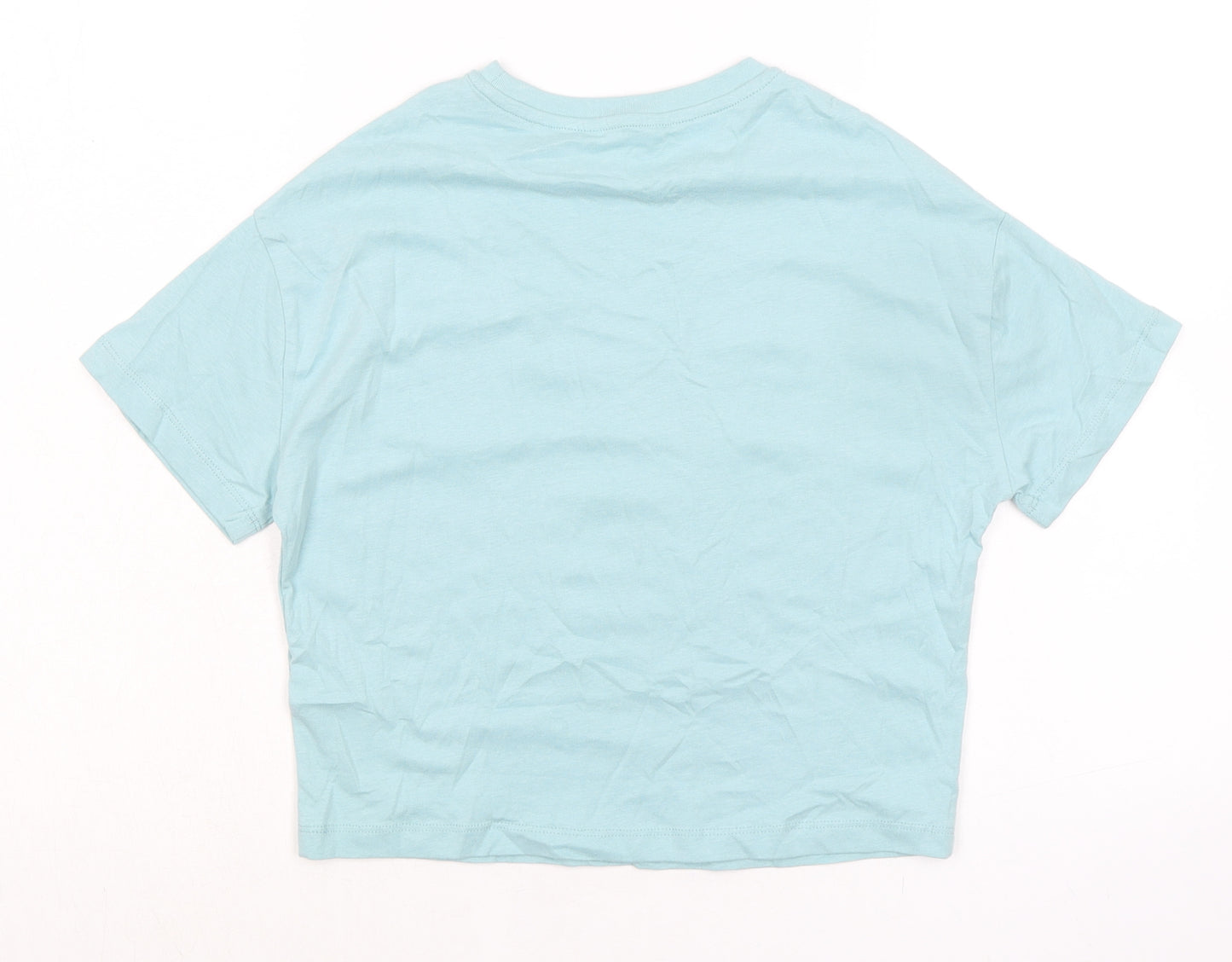 Marks and Spencer Boys Green Cotton Basic T-Shirt Size 7-8 Years Round Neck - Pocket
