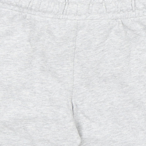 Marks and Spencer Boys Grey Cotton Sweat Shorts Size 3-4 Years Regular Drawstring - Waist 20in Inside Leg 3in