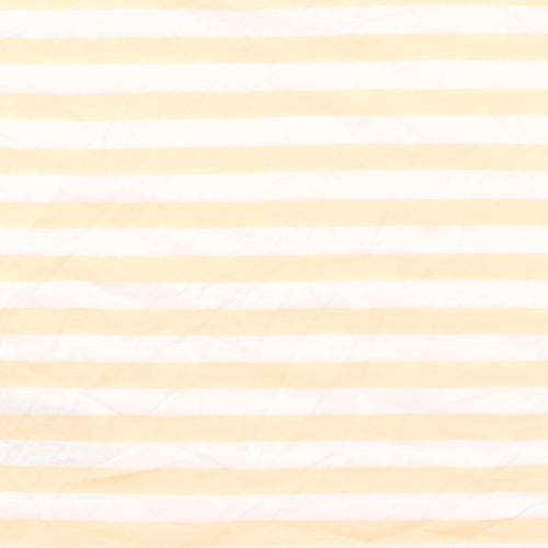 Marks and Spencer Girls Orange Striped Cotton Basic T-Shirt Size 7-8 Years Round Neck Pullover