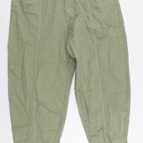 Per Una Womens Green Cotton Tapered Jeans Size 20 L27 in Regular Zip