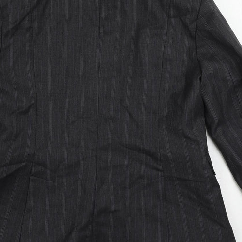 French Connection Womens Grey Striped Jacket Blazer Size 12 Button