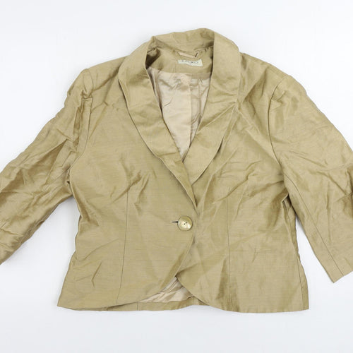 Kaliko Womens Beige Jacket Blazer Size 16 Button