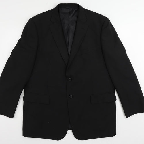 Jack Reid Mens Black Polyester Jacket Suit Jacket Size 46 Regular