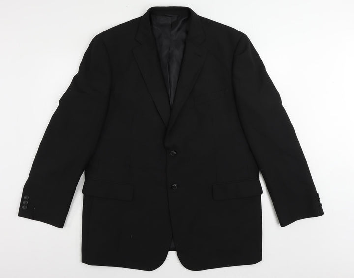 Jack Reid Mens Black Polyester Jacket Suit Jacket Size 46 Regular