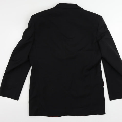 Fellini Mens Black Wool Tuxedo Suit Jacket Size 42 Regular
