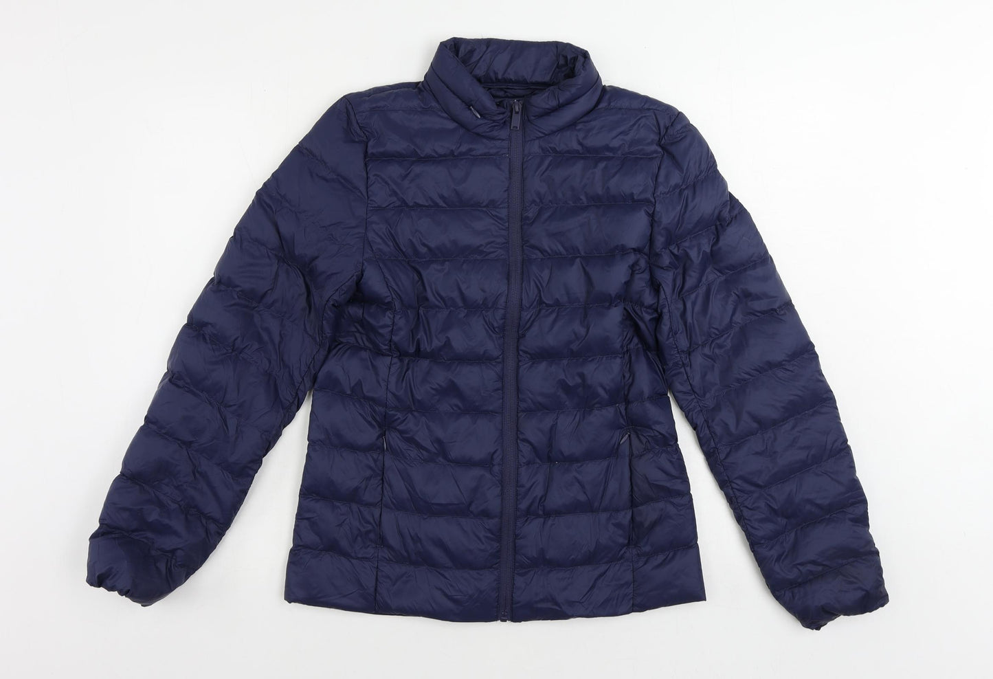 Marks and Spencer Womens Blue Quilted Jacket Size 8 Zip - Zipped Pockets