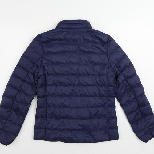 Marks and Spencer Womens Blue Quilted Jacket Size 8 Zip - Zipped Pockets