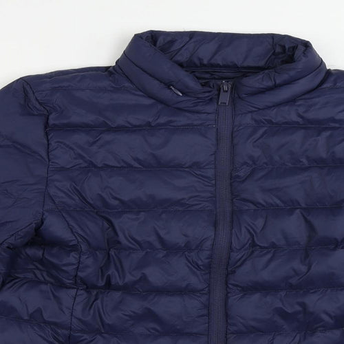 Marks and Spencer Womens Blue Quilted Jacket Size 8 Zip - Zipped Pockets
