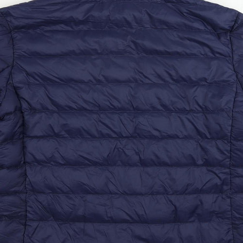 Marks and Spencer Womens Blue Quilted Jacket Size 8 Zip - Zipped Pockets