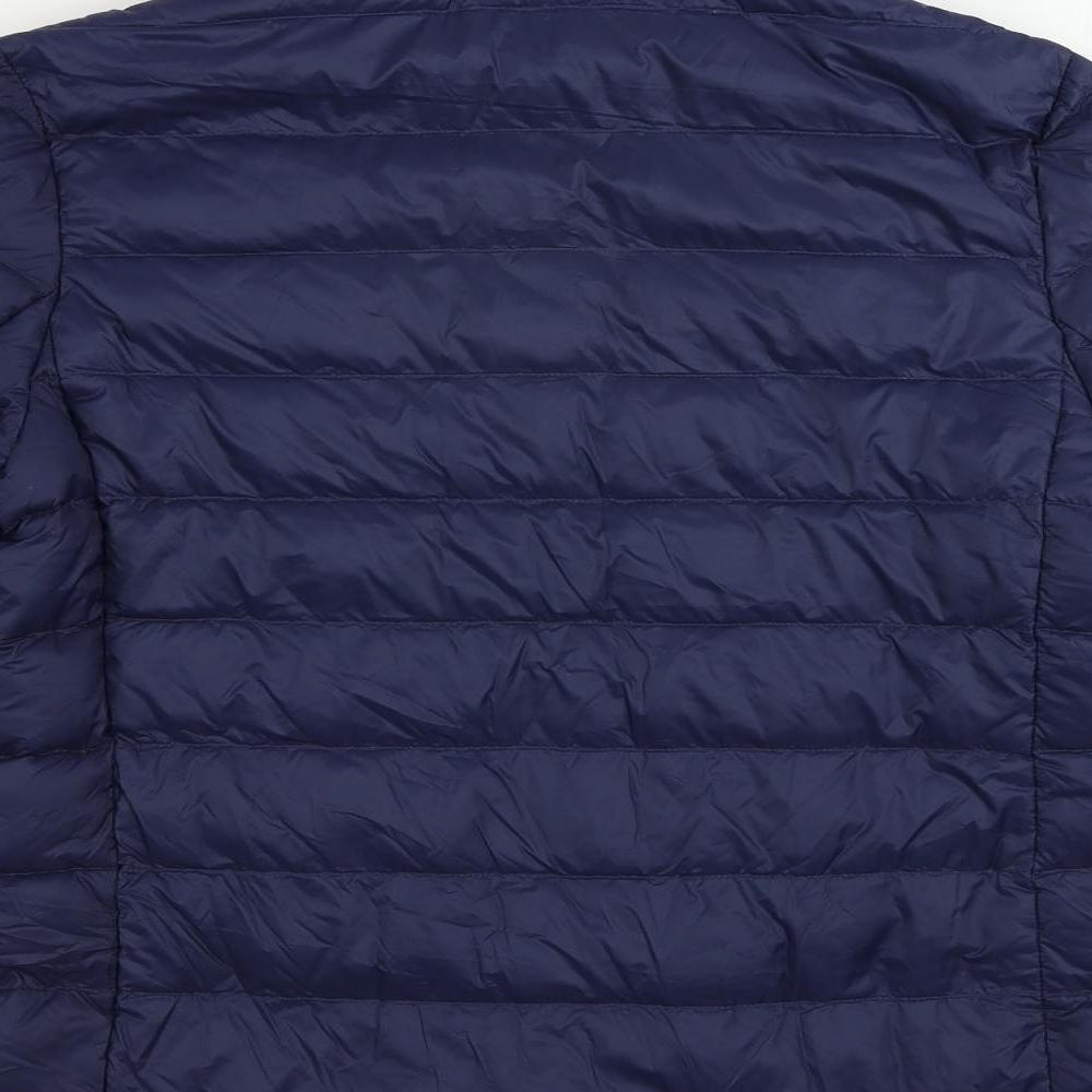 Marks and Spencer Womens Blue Quilted Jacket Size 8 Zip - Zipped Pockets