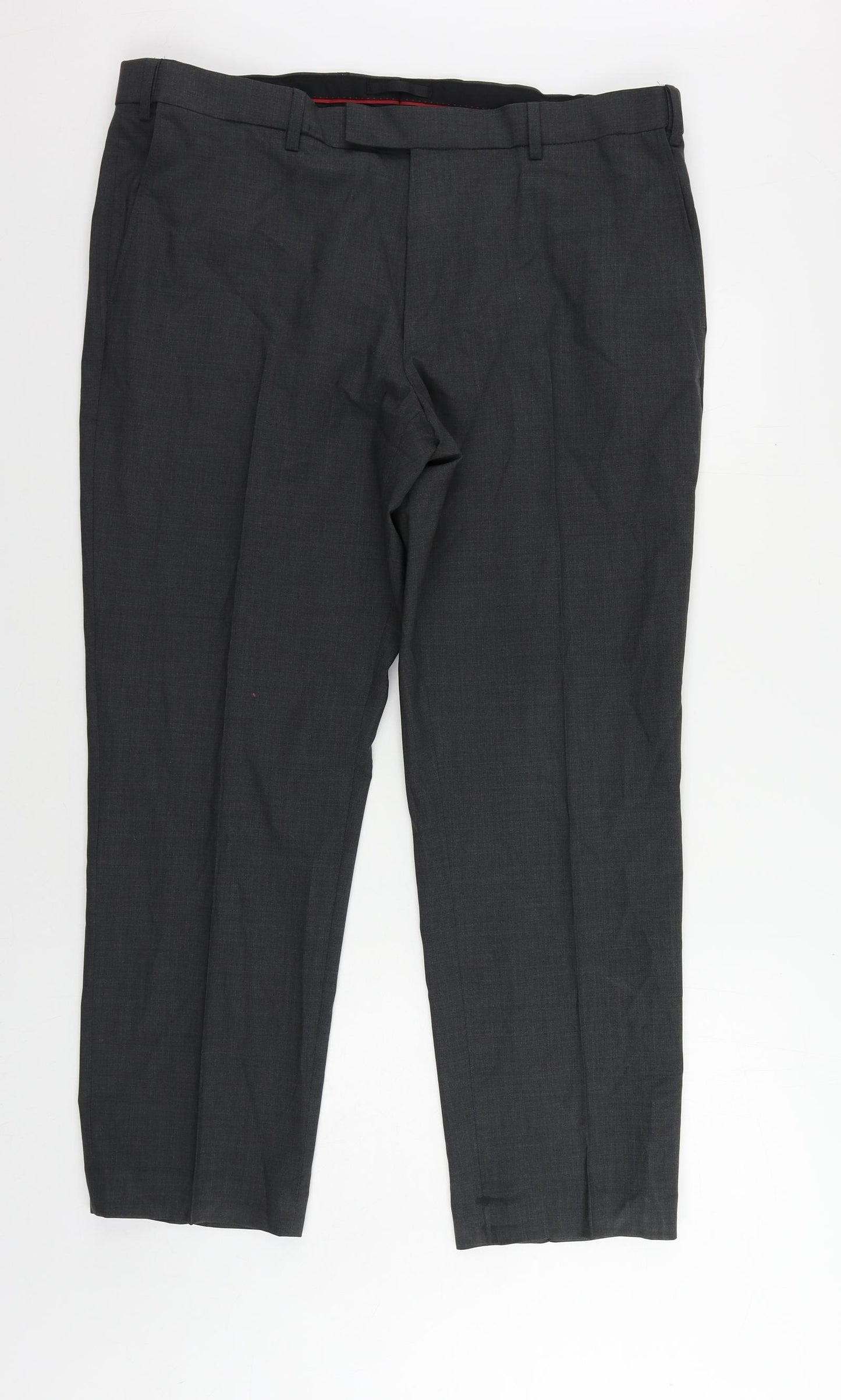 Marks and Spencer Mens Grey Wool Dress Pants Trousers Size 40 in L29 in Regular Zip