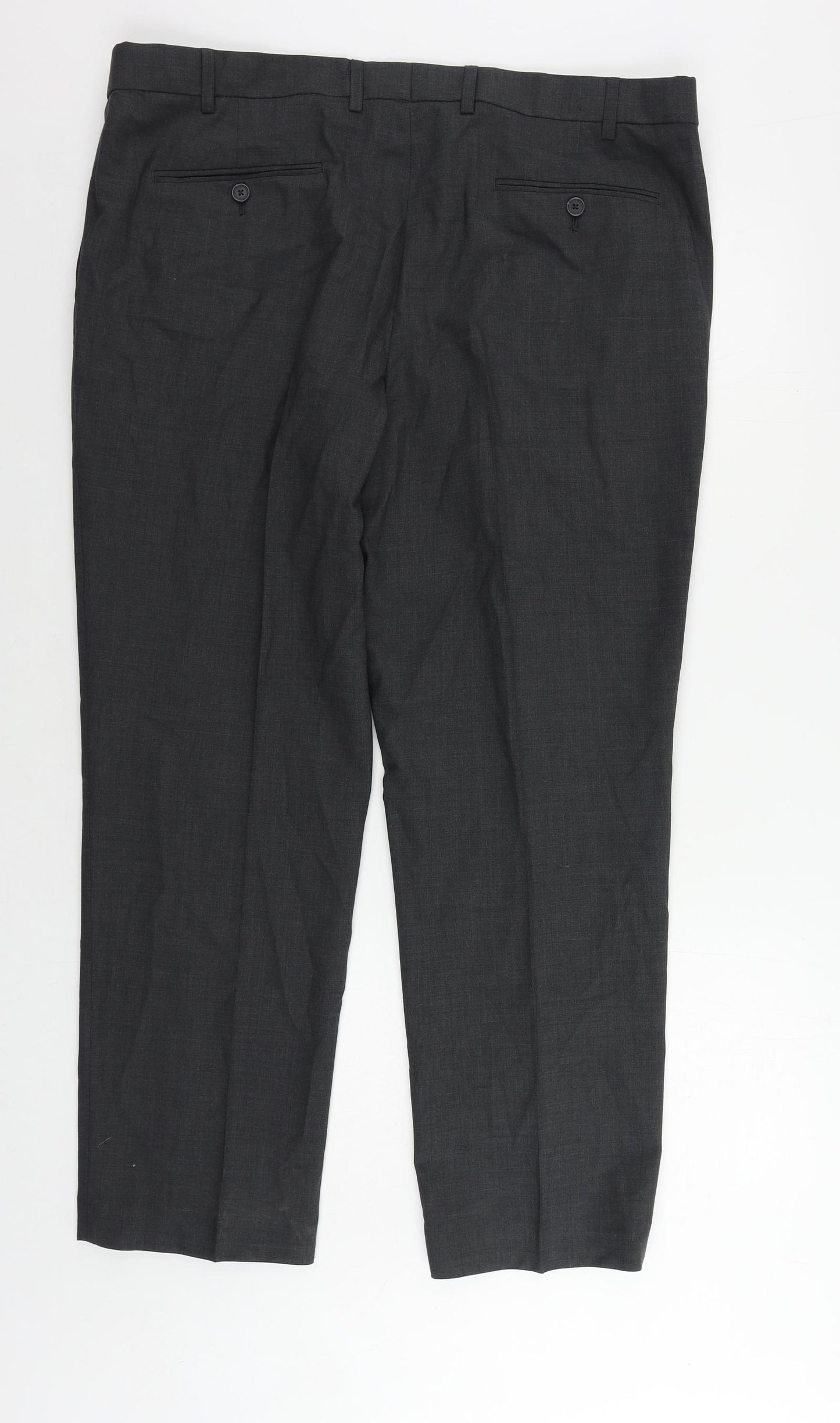 Marks and Spencer Mens Grey Wool Dress Pants Trousers Size 40 in L29 in Regular Zip