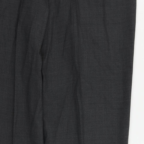 Marks and Spencer Mens Grey Wool Dress Pants Trousers Size 40 in L29 in Regular Zip