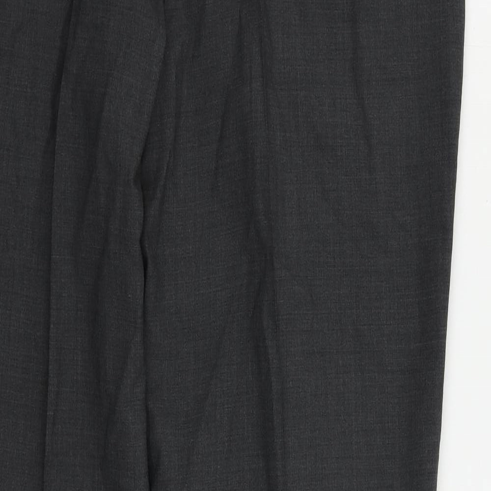 Marks and Spencer Mens Grey Wool Dress Pants Trousers Size 40 in L29 in Regular Zip