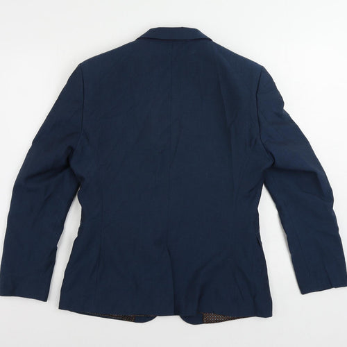 OneSix5ive Mens Blue Polyester Jacket Suit Jacket Size 40 Regular