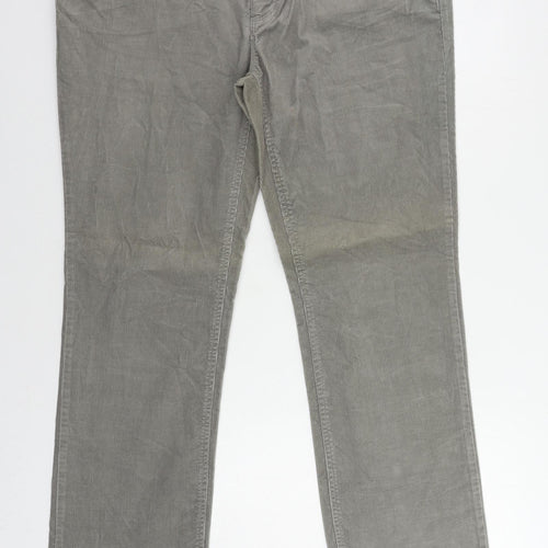 Dickins & Jones Womens Grey Cotton Trousers Size 18 L30 in Regular Zip