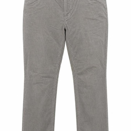 Dickins & Jones Womens Grey Cotton Trousers Size 18 L30 in Regular Zip