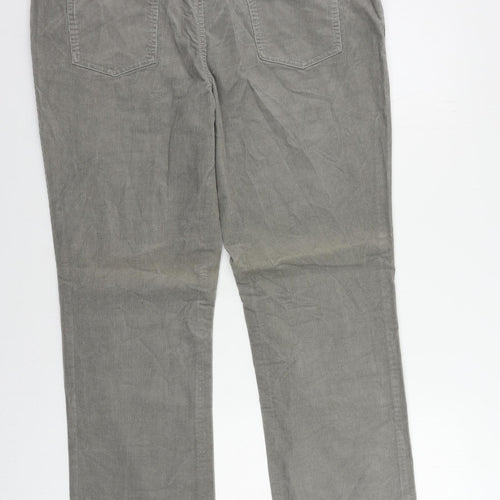 Dickins & Jones Womens Grey Cotton Trousers Size 18 L30 in Regular Zip