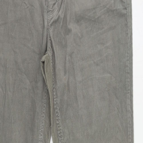 Dickins & Jones Womens Grey Cotton Trousers Size 18 L30 in Regular Zip