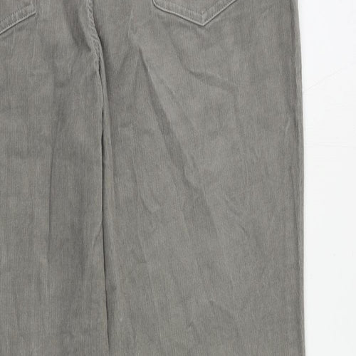 Dickins & Jones Womens Grey Cotton Trousers Size 18 L30 in Regular Zip