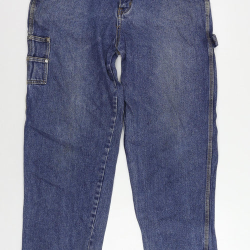 Duke Jeanswear Mens Blue Cotton Straight Jeans Size 34 in L31 in Regular Zip