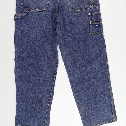 Duke Jeanswear Mens Blue Cotton Straight Jeans Size 34 in L31 in Regular Zip
